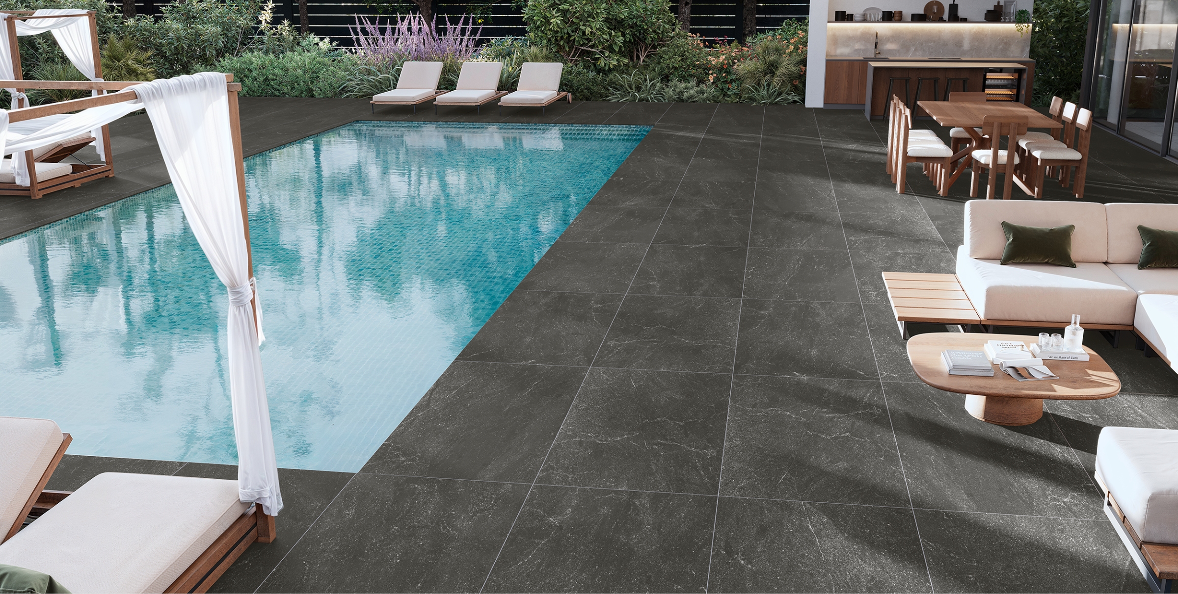 Espacios exteriores con estilo: Elige el porcelanato ideal