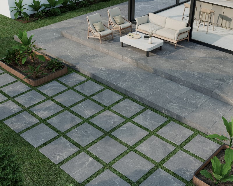 Indigo Gray Dark Grip 60x60 Paver